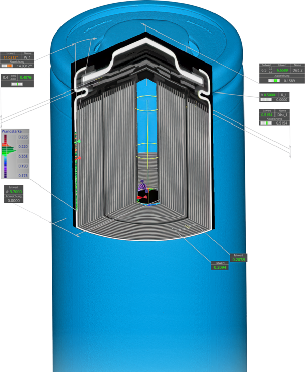 Misurazione delle celle della batteria con il TomoScope® S Plus